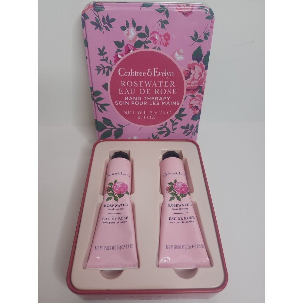 Set Of 2 CRABTREE & EVELYN Rosewater Ultra-Moisturising Hand Therapy 0.9 oz ea